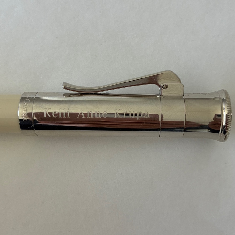 Graf Von Faber-Castell Luxury Ballpoint Pen With Ivory Resin and Chrome - Picture 8 of 10